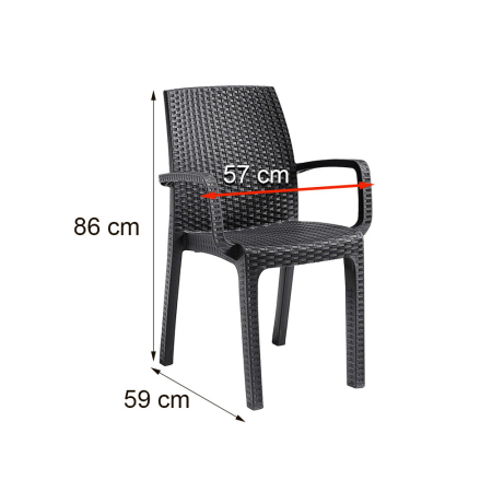 Leziter Set mobilier de grădină Prato 6+1, grafit [4]