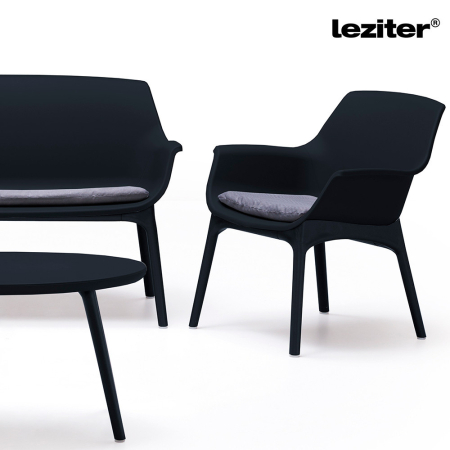 Leziter Set mobilier de grădină Tampa cu 4 locuri, grafit [3]