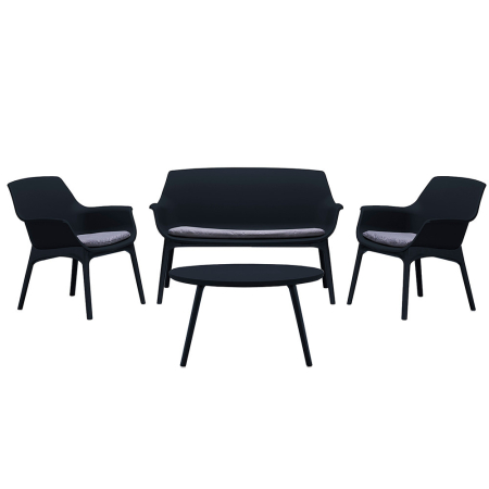 Mobilier grădină - Leziter Set mobilier de grădină Tampa cu 4 locuri, grafit