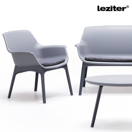 Leziter Set mobilier de grădină Tampa cu 4 locuri, gri-grafit [3]