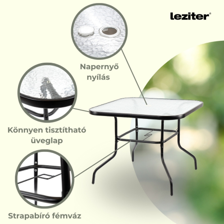Leziter Vello 4+1 set mobilier de grădină negru [4]