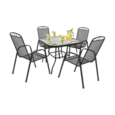 Produse temporar indisponibile - Leziter Vello 4+1 set mobilier de grădină negru