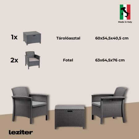 Leziter Set mobilier de grădină Venus Balcon, maro [7]