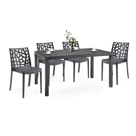 Produse temporar indisponibile - Leziter Set de mobilier de grădină Violina 4+1 grafit