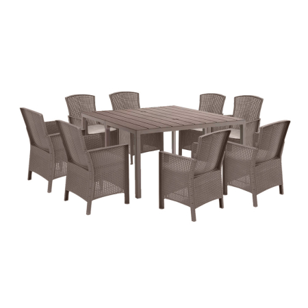 Produse temporar indisponibile - Leziter Set mobilier de grădină Zoe 8+1, culoare cappuccino