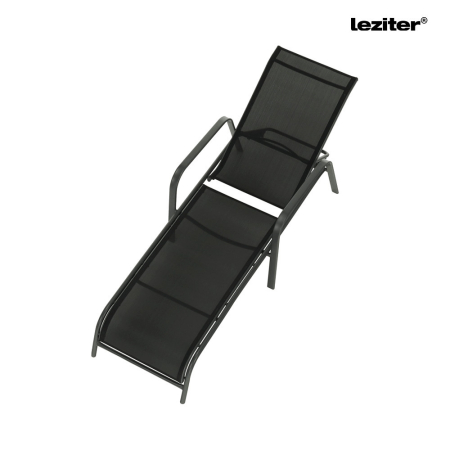 Leziter Șezlong de grădină Denver cu cadru metalic negru [5]