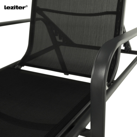 Leziter Șezlong de grădină Denver cu cadru metalic negru [6]