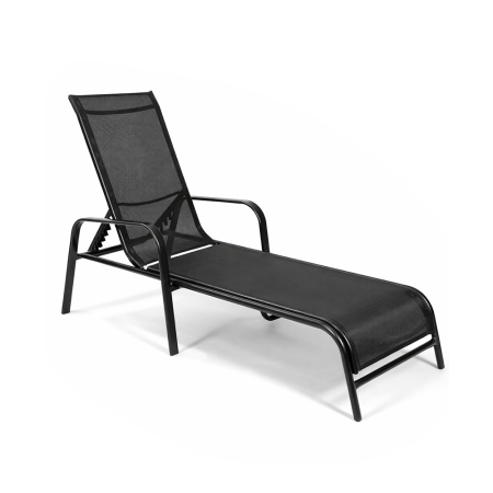 Mobilier grădină - Leziter Șezlong de grădină Denver cu cadru metalic negru