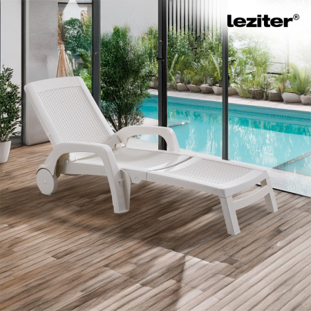 Leziter Șezlong Omaha alb [1]