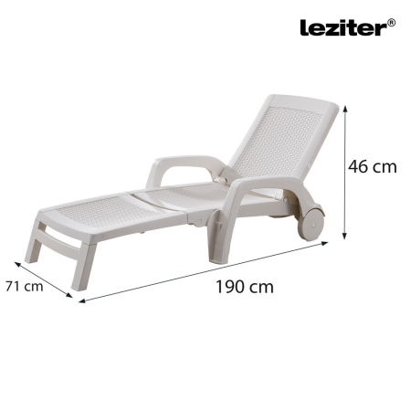 Leziter Șezlong Omaha alb [2]