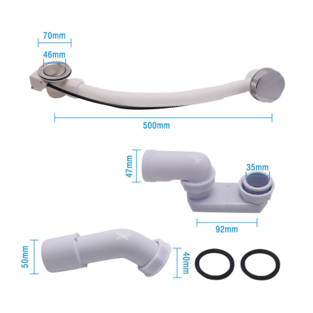 Leziter Sifon de scurgere pentru cadă cu sistem Click-Clack [4]