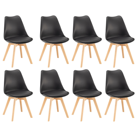 Scaun masă - Leziter Silla scaun de luat masa 8 bucăți în negru