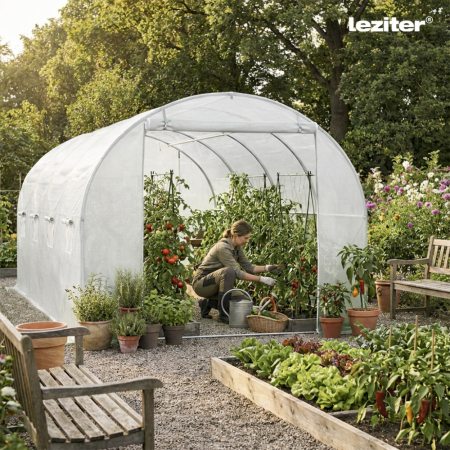 Leziter Solar gradina 200x250x400 cm, alb (cadru + folie) [1]