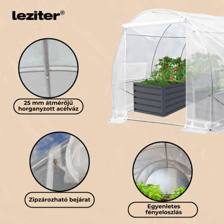 Leziter Solar gradina 200x300x450 cm, transparenta (cadru ranforsat + folie) [3]