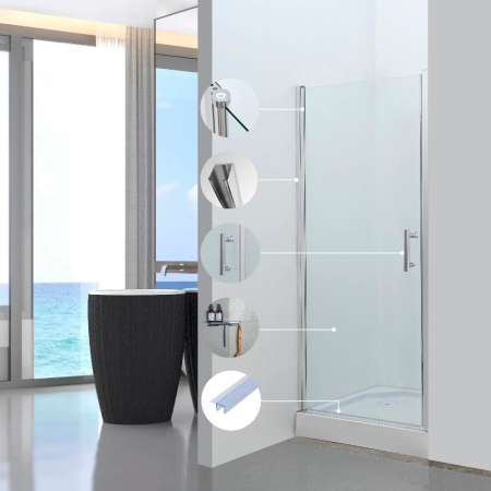 Leziter Solo New 80x195 cm ușă de duș cu sticlă securizată de 6 mm [4]