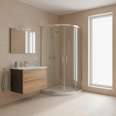 Leziter Soul 80x80 cm cabină de duș curbată fără tavă [1]