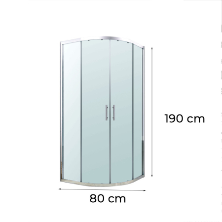 Leziter Soul 80x80 cm cabină de duș curbată fără tavă [2]