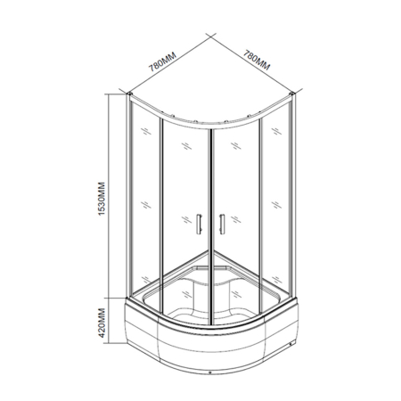Leziter Spirit Deep 80x80 cm cabină de duș curbată cu tavă adâncă [2]