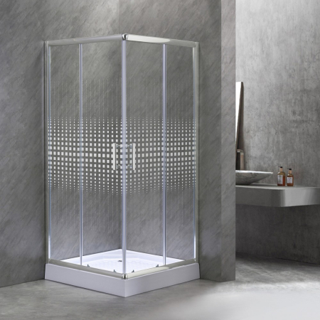 Leziter Spirit Matrix 90x90 cm cabină de duș pătrată cu tavă de duș acrilică consolidată [1]