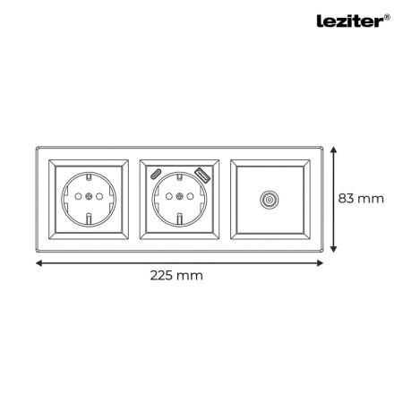 Leziter Ștecher Nova, USB, priză TV cu cadru alb [2]