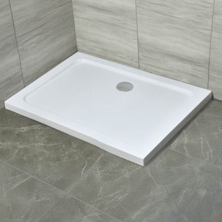 Leziter Tavă de duș acrilică pătrată asimetrică Modena Slim, dimensiune 80x100x5,5 cm [1]