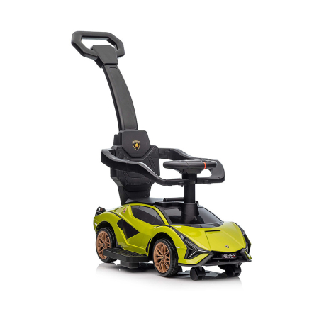 Produse temporar indisponibile - Leziter Taxi pentru bebeluși Lamborghini cu manetă, cu muzică, de culoare verde