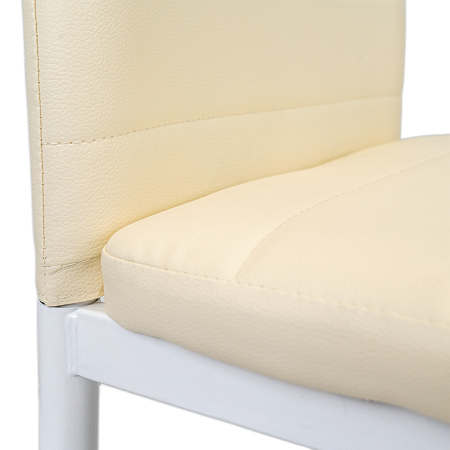 Leziter Tino NOVA Scaun de masă piele textilă bej + metal [5]