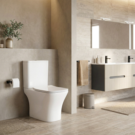 Leziter Toaletă compactă monobloc Nile cu spălare inferioară și scaun cu închidere moale [1]