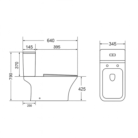 Leziter Toaletă compactă monobloc Nile cu spălare inferioară și scaun cu închidere moale [2]