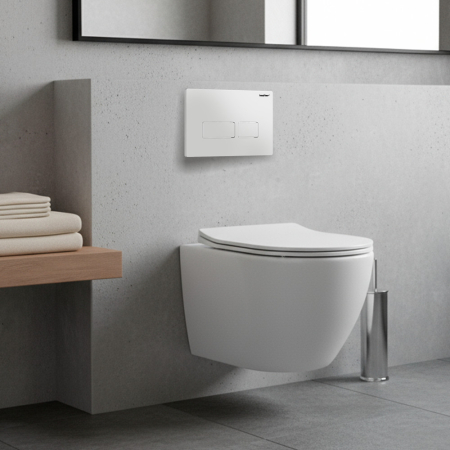 Leziter Toaletă Delano fără ramă, montată pe perete, cu capac cu închidere silențioasă [1]
