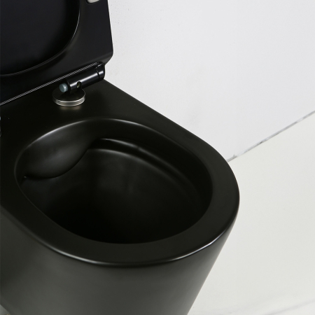 Leziter Toaletă Ride fără ramă, montată pe perete, neagră [5]