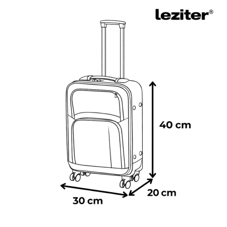 Leziter TraveLux bagaj de mână ușor cu roată moale detașabilă 40x30x20 cm negru [2]