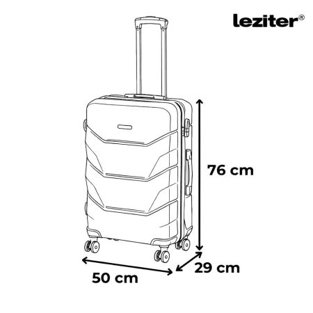 Leziter TraveLux Max valiză mare cu capac dur 76x50x29 cm negru [2]