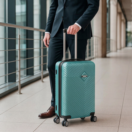 Leziter TraveLux Pro valiză medie cu capac dur 68x45x25 cm albastru lagună [1]