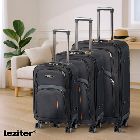 Leziter TraveLux valiză de cabină ușoară cu roată moale detașabilă 55x40x20 cm negru [1]