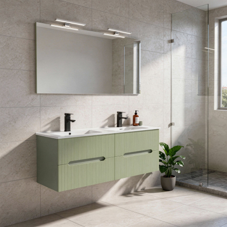Leziter Trent 120 dulap de baie inferior cu chiuvetă ceramică (4 sertare) verde măslin verde fistic [1]