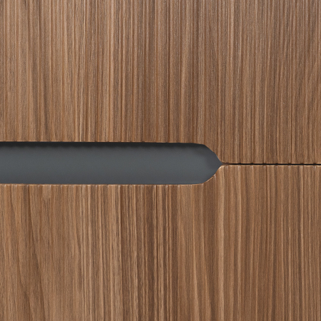 Leziter Trent mobilier de baie 60 cm lavoar ceramic (2 sertare) cu oglindă 60x80 cm gri antracit - stejar apus de soare [3]