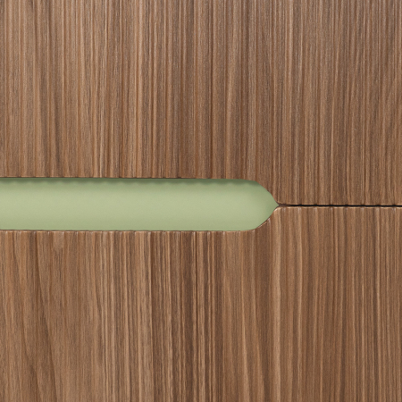 Leziter Trent Mobilier de baie 80 cm chiuvetă ceramică (2 sertare) cu oglindă 60x80 cm verde fistic - stejar apus de soare [3]