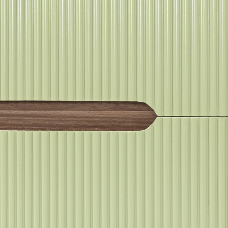 Leziter Trent Mobilier de baie 80 cm lavoar ceramic (2 sertare) cu oglindă 60x80 cm stejar sunset-verde fistic [3]