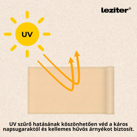 Leziter Umbrelă de balcon, ecran de intimitate 7 m bej [5]