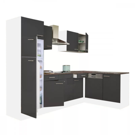 Mobilier bucătărie - Leziter Unitate de bucătărie de colț Yorki 280 cu cuptor inferior, congelator superior și frigider