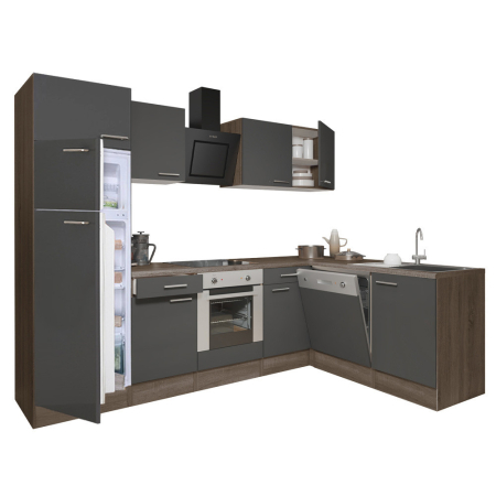 Bucătărie - Leziter Unitate de bucătărie de colț Yorki 280 cu cuptor inferior și frigider cu congelator superior