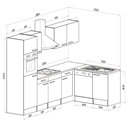 Leziter Unitate de bucătărie de colț Yorki 280 cu cuptor și cuptor cu microunde [3]
