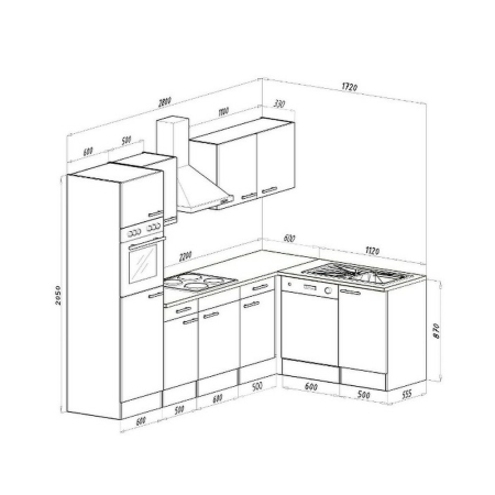 Leziter Unitate de bucătărie de colț Yorki 280 cu cuptor și cuptor cu microunde [6]