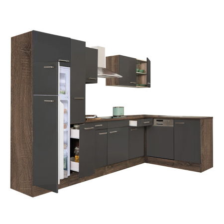 Bucătărie - Leziter Unitate de bucătărie de colț Yorki 310 cu congelator superior și frigider