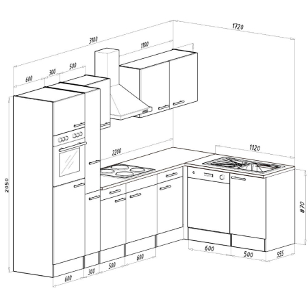 Leziter Unitate de bucătărie de colț Yorki 310 cu cuptor și cuptor cu microunde [3]