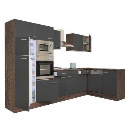 Leziter Unitate de bucătărie de colț Yorki 340 cu congelator superior și frigider [0]