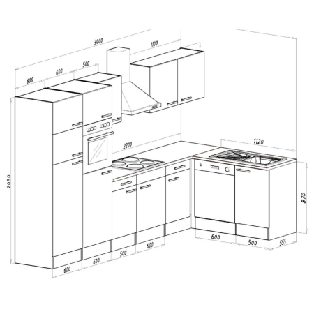 Leziter Unitate de bucătărie de colț Yorki 340 cu congelator superior și frigider [3]