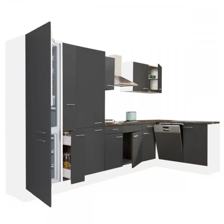 Mobilier bucătărie - Leziter Unitate de bucătărie de colț Yorki 370 cu congelator inferior și frigider