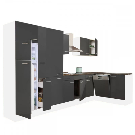 Bucătărie - Leziter Unitate de bucătărie de colț Yorki 370 cu congelator superior și frigider